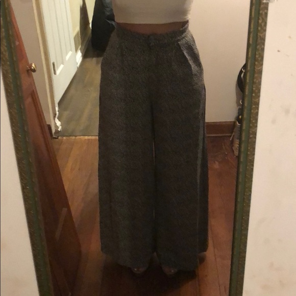 white high waisted wide leg dress pants